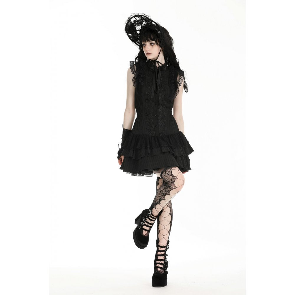 Dark in Love Diya Frilly Gothic Shirt Dress