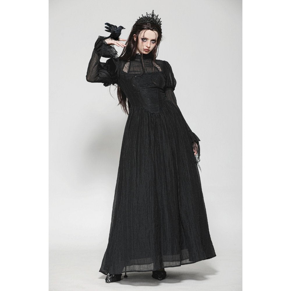 Dark in Love Harlow Dark Enchantress Gothic Lace Maxi Dress