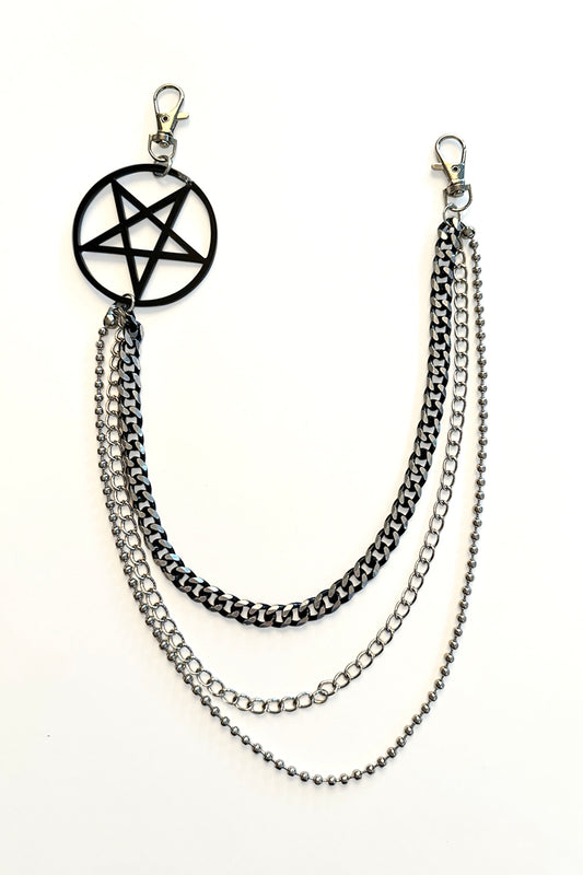 Banned Drako Decorative Wallet Chain with Pentacle Hardware