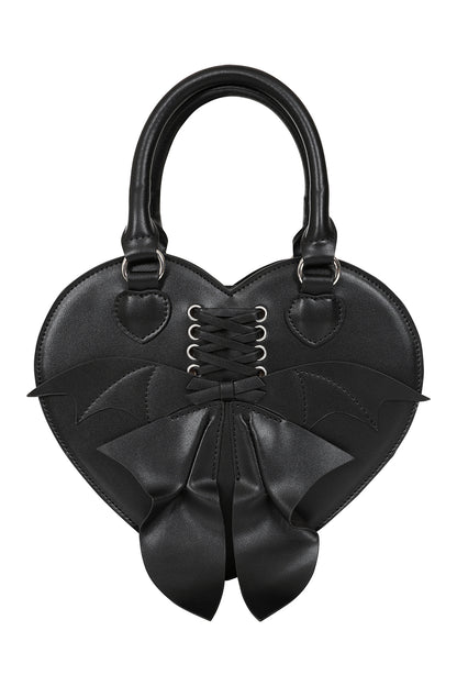 Banned Black Glamorama Heart Shaped Handbag