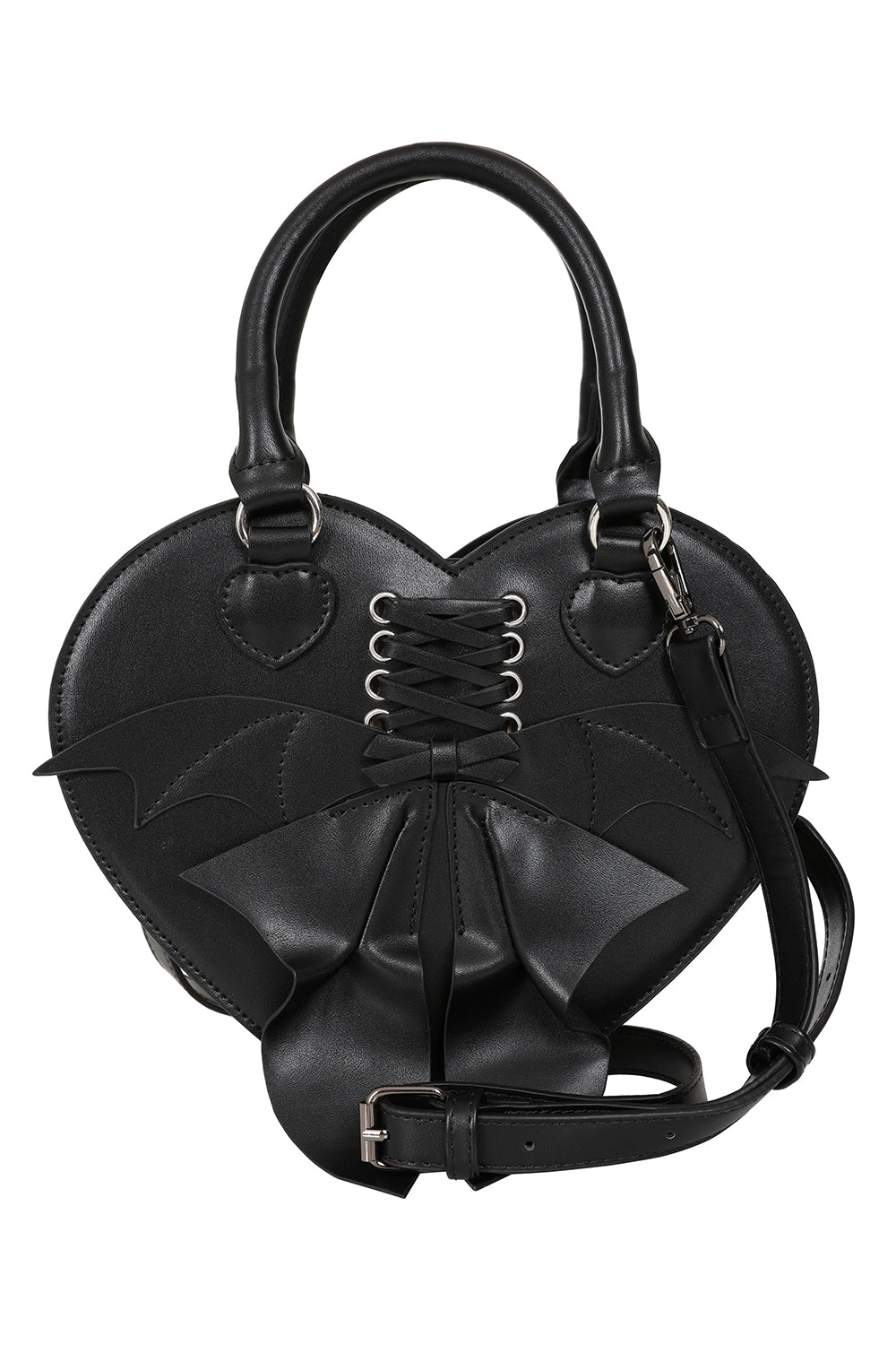 Banned Black Glamorama Heart Shaped Handbag