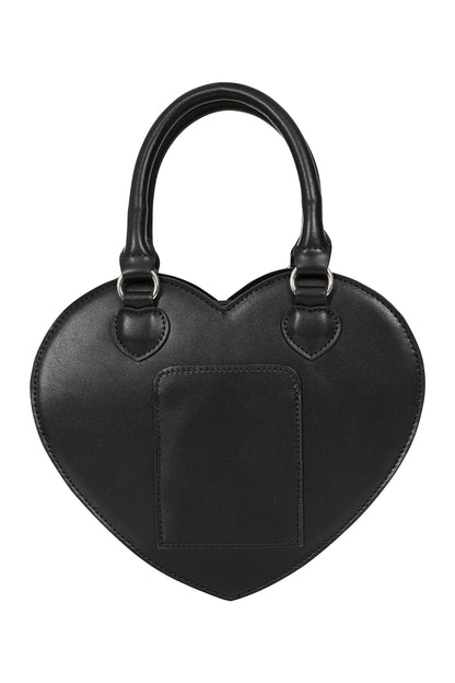 Banned Black Glamorama Heart Shaped Handbag