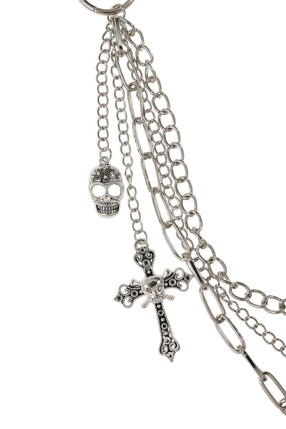 Banned Cruz Decorative Wallet Chain with Skull and Cross