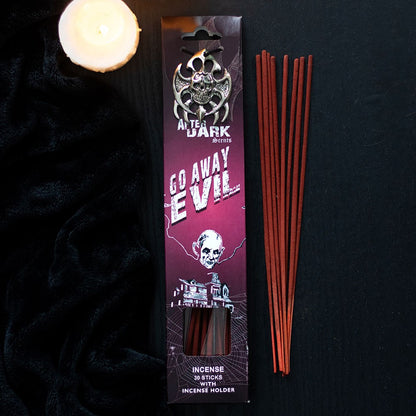 Gothic Gifts Go Away Evil Incense Sticks with Holder