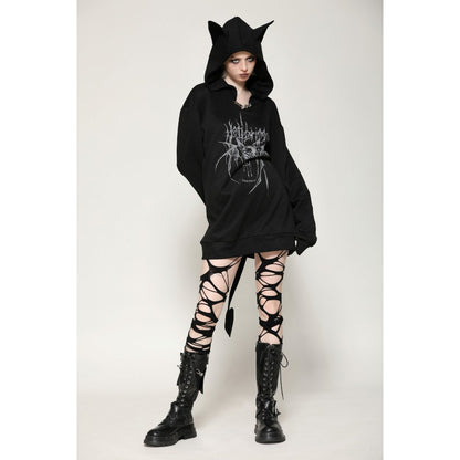 Dark in Love Hellbringer Oversized Hoodie with Tail and Bat Ears