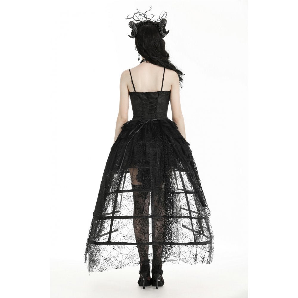 Dark in Love Azeneth Tattered Spiderweb Birdcage Petticoat Skirt