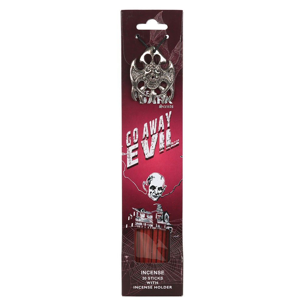 Gothic Gifts Go Away Evil Incense Sticks with Holder