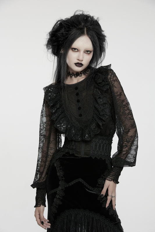 Punk Rave Demille Sequinned Lace Blouse