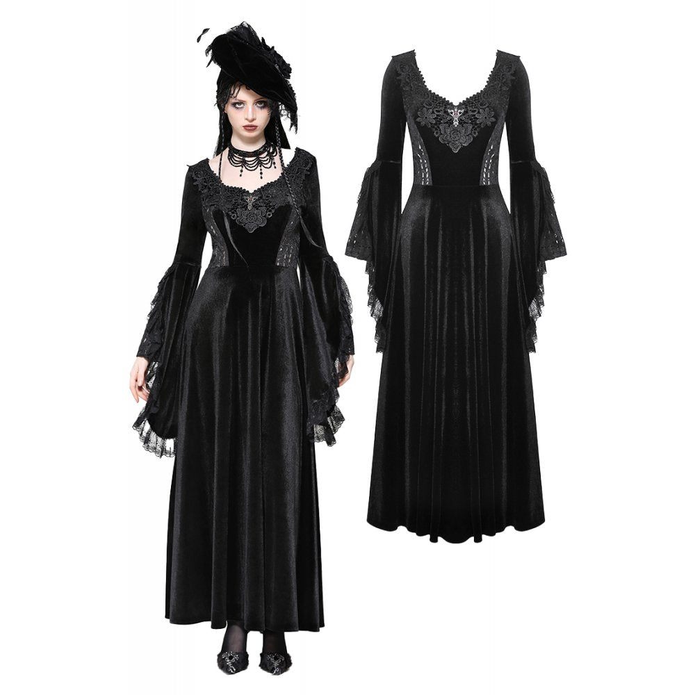 Dark in Love Petricka Gothic Romantic Velvet Maxi Dress