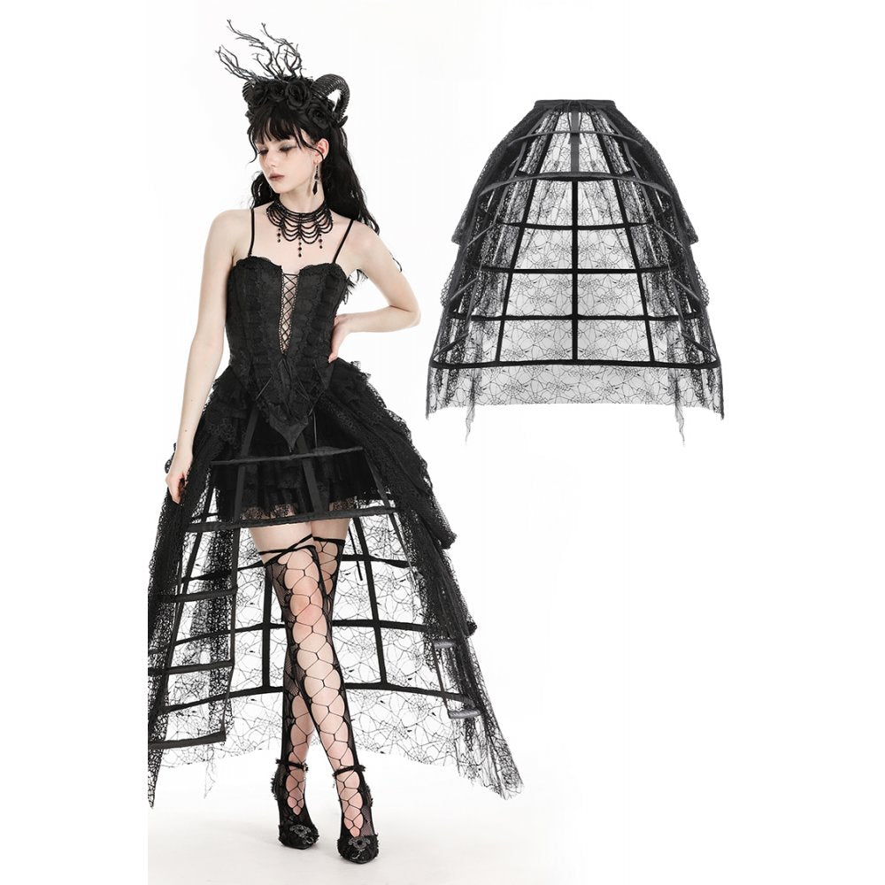 Dark in Love Azeneth Tattered Spiderweb Birdcage Petticoat Skirt