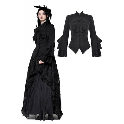 Dark in Love Odesia Gothic Ruffled Ladies Shirt