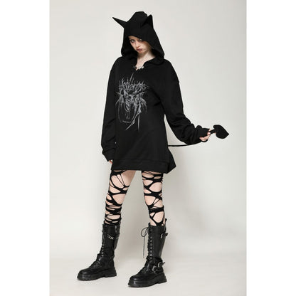 Dark in Love Hellbringer Oversized Hoodie with Tail and Bat Ears