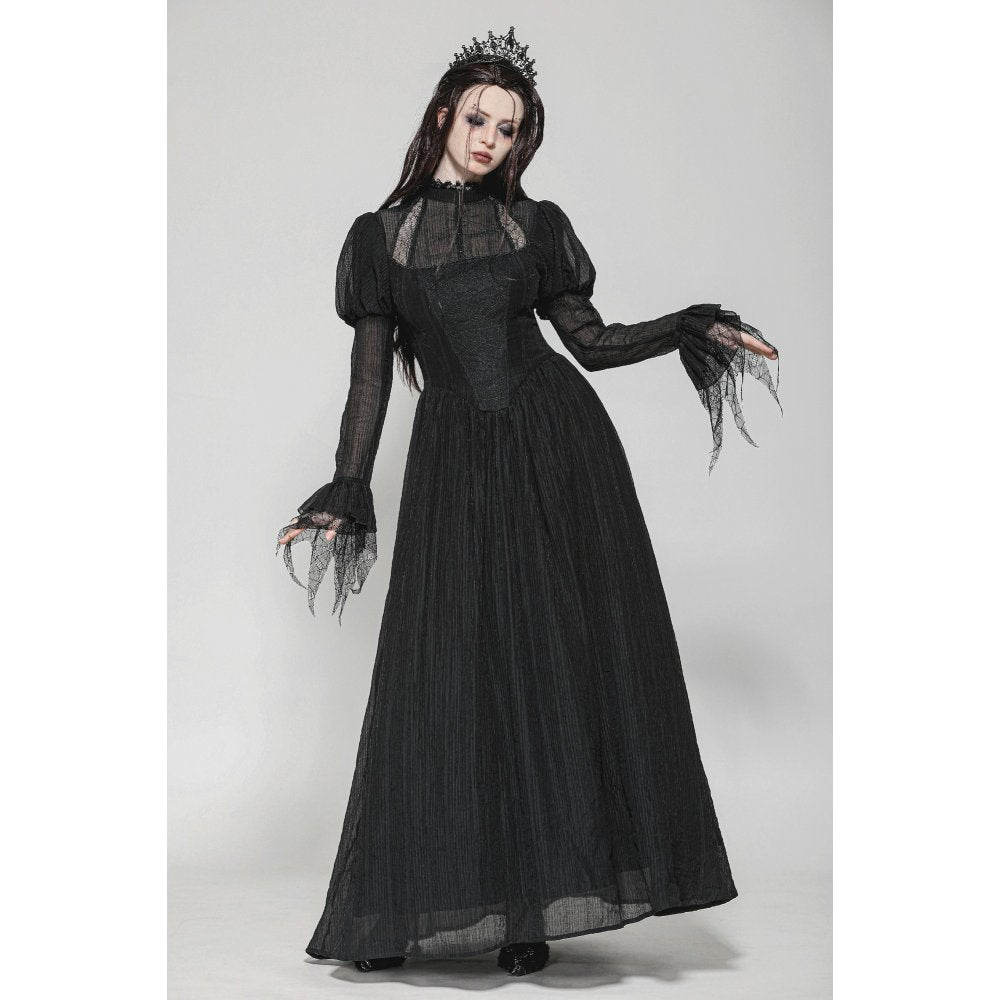 Dark in Love Harlow Dark Enchantress Gothic Lace Maxi Dress