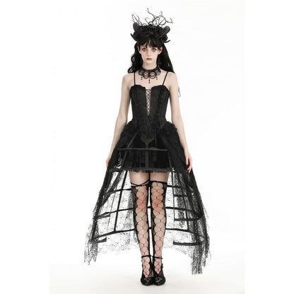 Dark in Love Azeneth Tattered Spiderweb Birdcage Petticoat Skirt