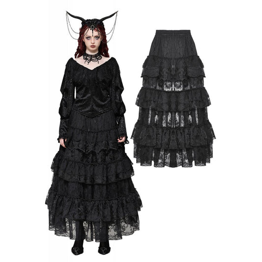 Dark in Love Cressida Gothic Princess Layered Cake Skirt