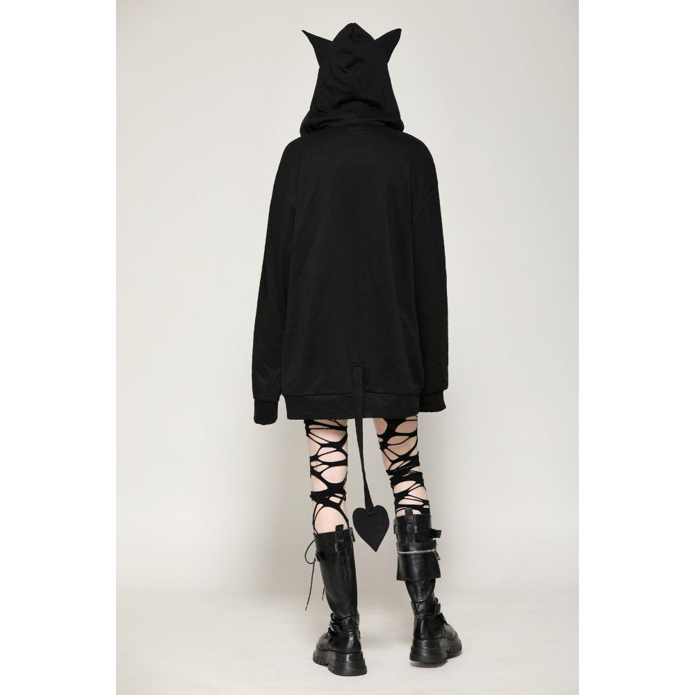 Dark in Love Hellbringer Oversized Hoodie with Tail and Bat Ears