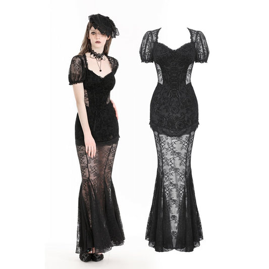 Dark in Love Verena Gothic Fishtail Dress