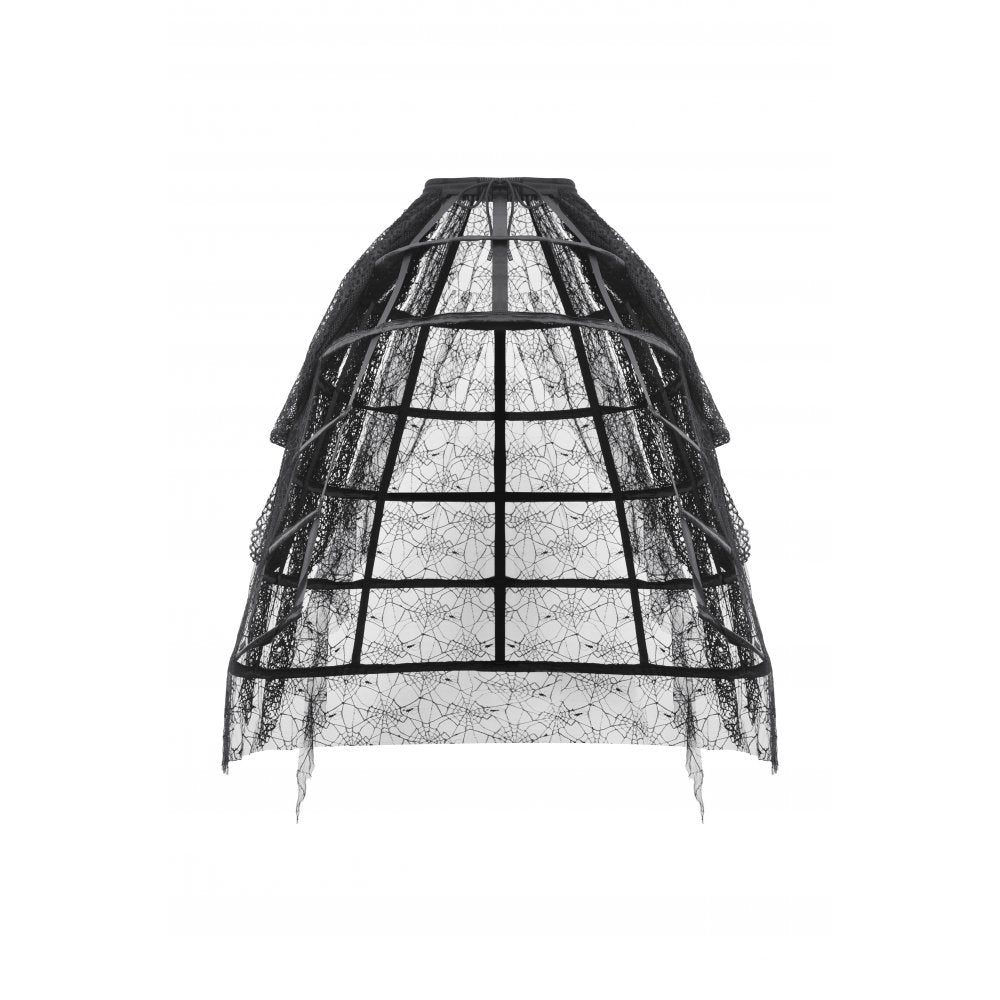 Dark in Love Azeneth Tattered Spiderweb Birdcage Petticoat Skirt