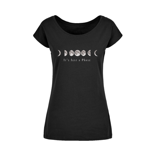 Necessary Evil It's Just A Phase Wide Neck Womens T-Shirt