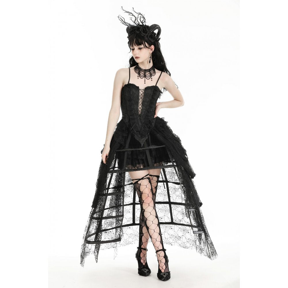 Dark in Love Azeneth Tattered Spiderweb Birdcage Petticoat Skirt