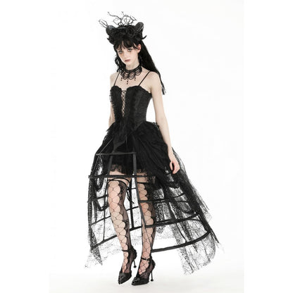 Dark in Love Azeneth Tattered Spiderweb Birdcage Petticoat Skirt