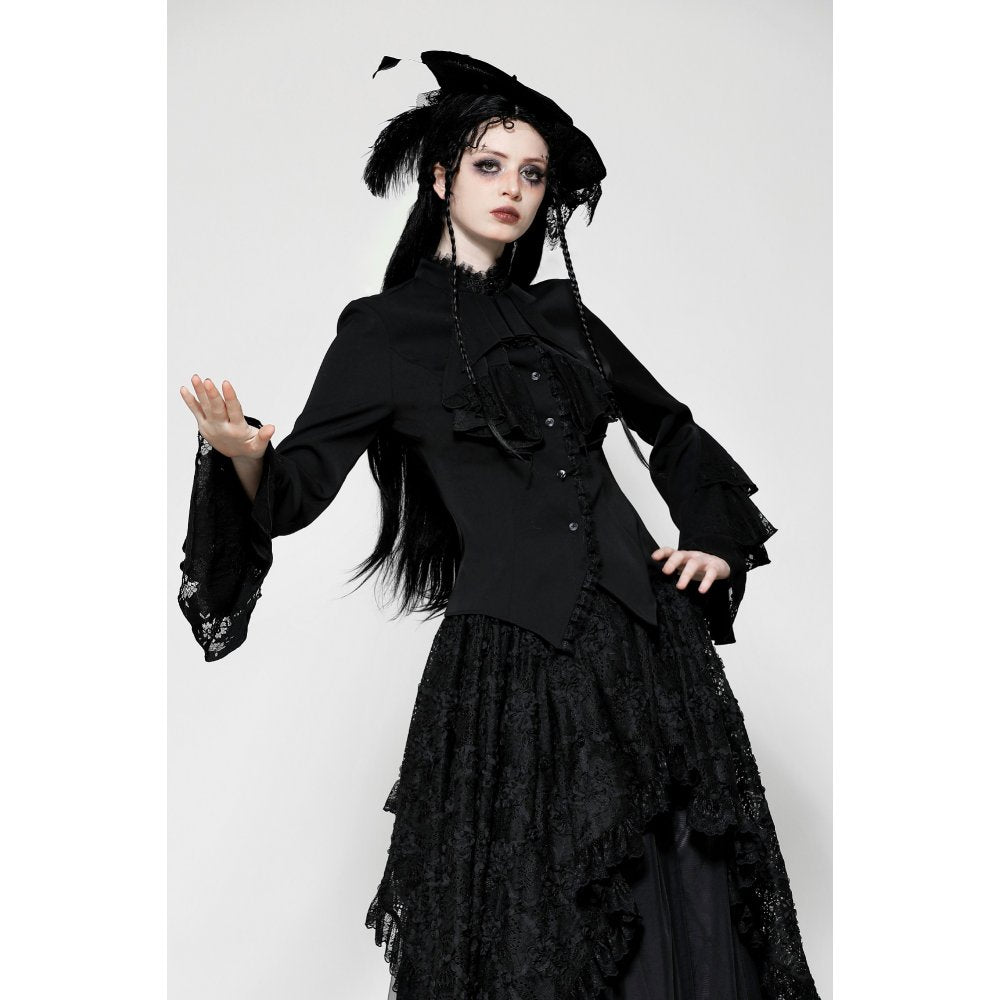 Dark in Love Odesia Gothic Ruffled Ladies Shirt