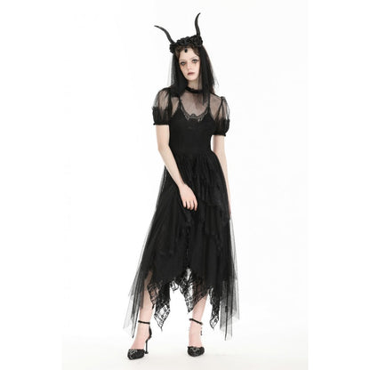 Dark in Love Gothic Womenswear Ember Mesh Layer Dress