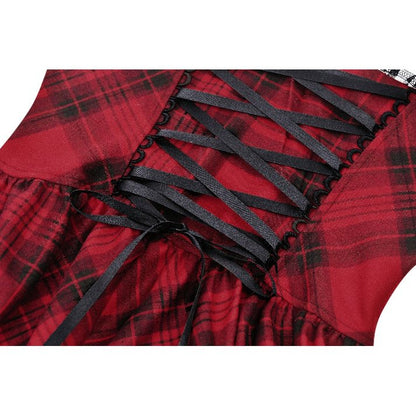 Dark in Love Evelyn Black and Red Tartan Mini Dress