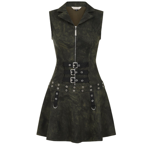 Banned Apparel Astrid Dress in Army Green