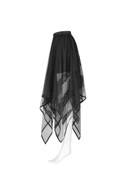 Punk Rave Caitlyn Mesh and Lace Layers Handkerchief Skirt