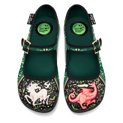 Chocolaticas® Medieval Bestiary Women's Mary Jane Flat Shoes