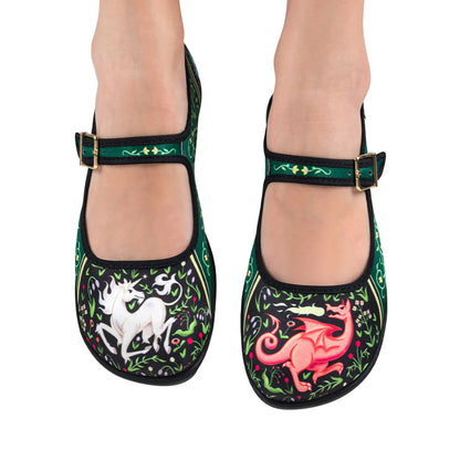 Chocolaticas® Medieval Bestiary Women's Mary Jane Flat Shoes