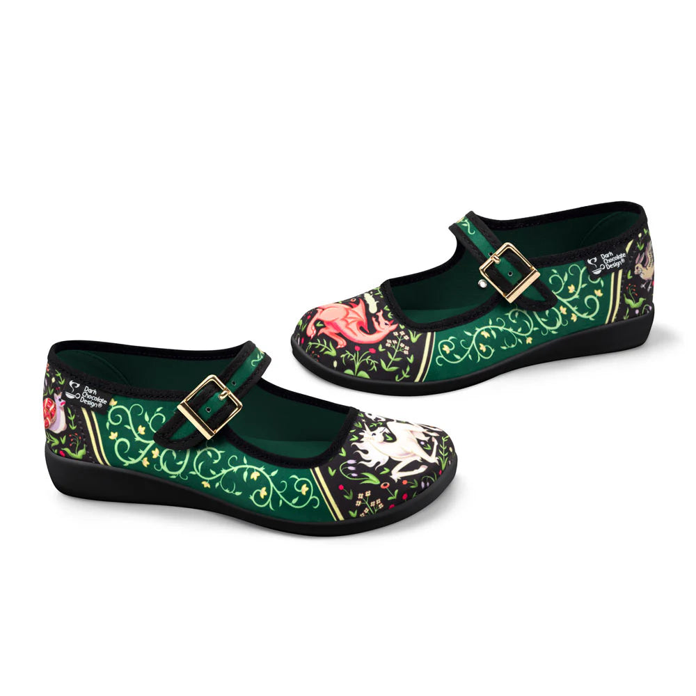 Chocolaticas® Medieval Bestiary Women's Mary Jane Flat Shoes