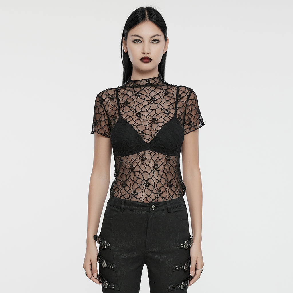 Punk Rave Leona Lace Short Sleeve Top