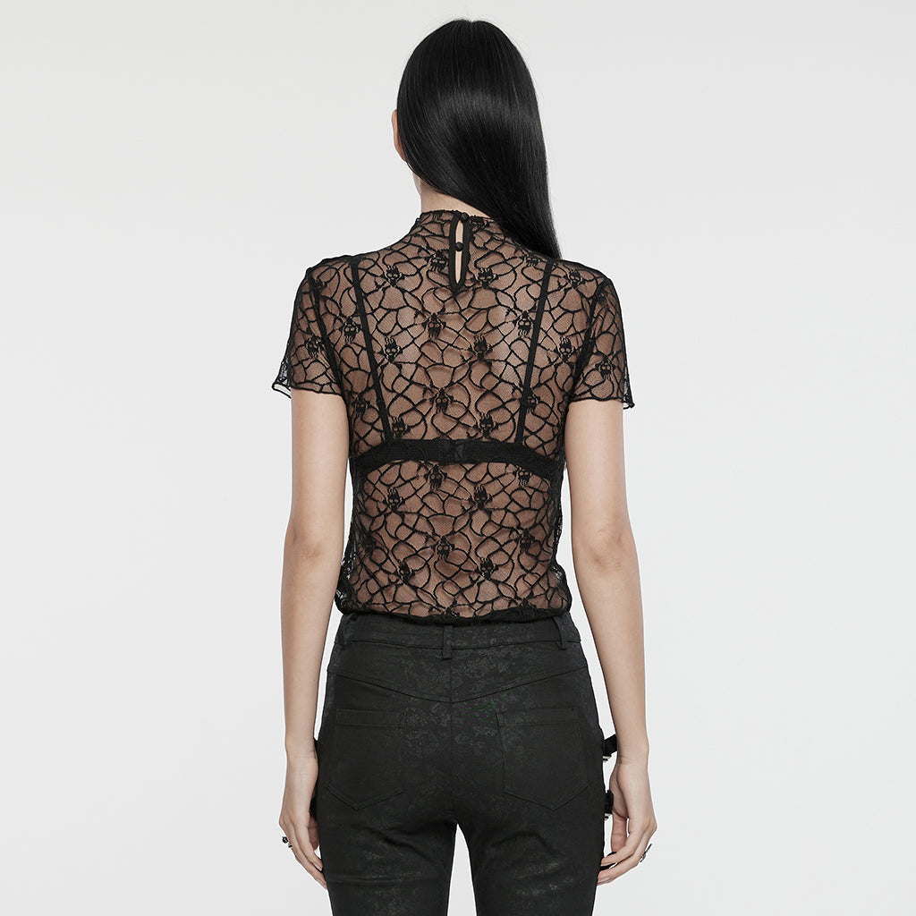 Punk Rave Leona Lace Short Sleeve Top