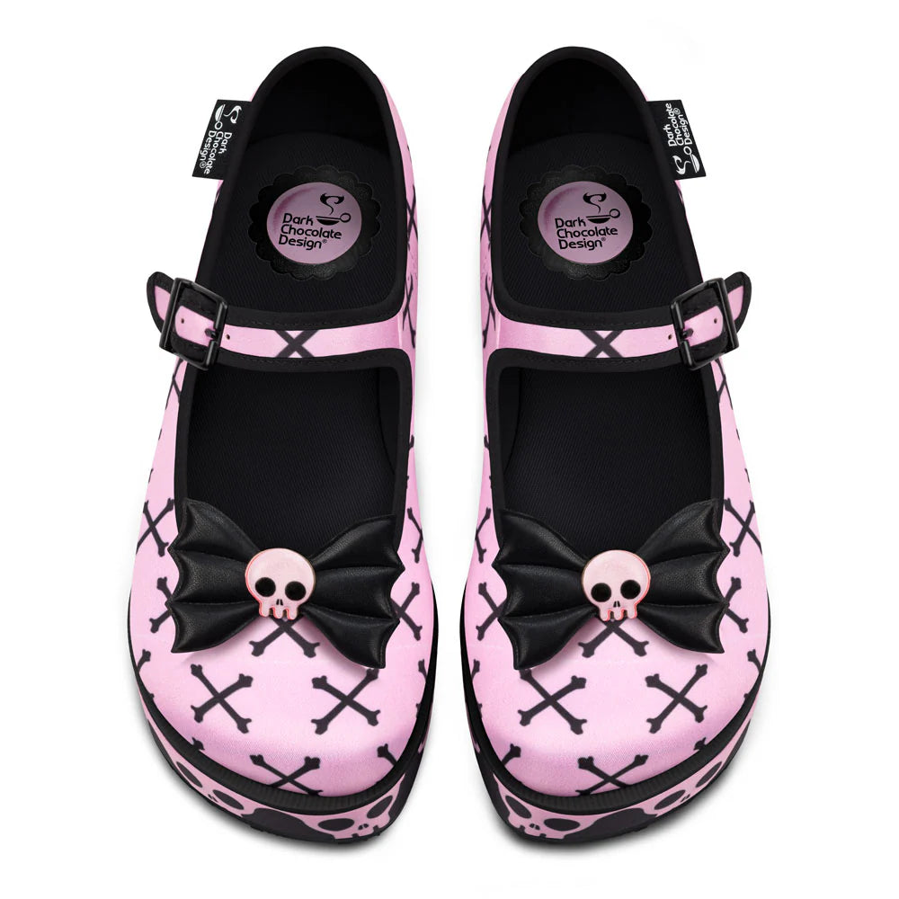 Chocolaticas® Pink Bones Women's Mary Jane Platform Shoes