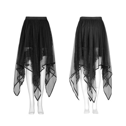 Punk Rave Caitlyn Mesh and Lace Layers Handkerchief Skirt