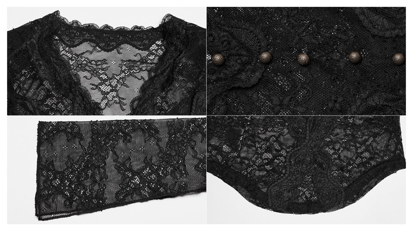 Punk Rave Pyper Lace Top - Kate's Clothing