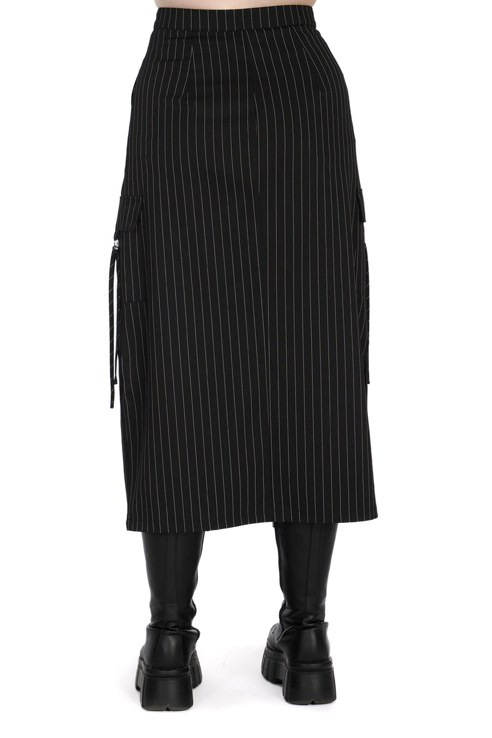 Banned Apparel Tripping Pinstripe Midi Skirt