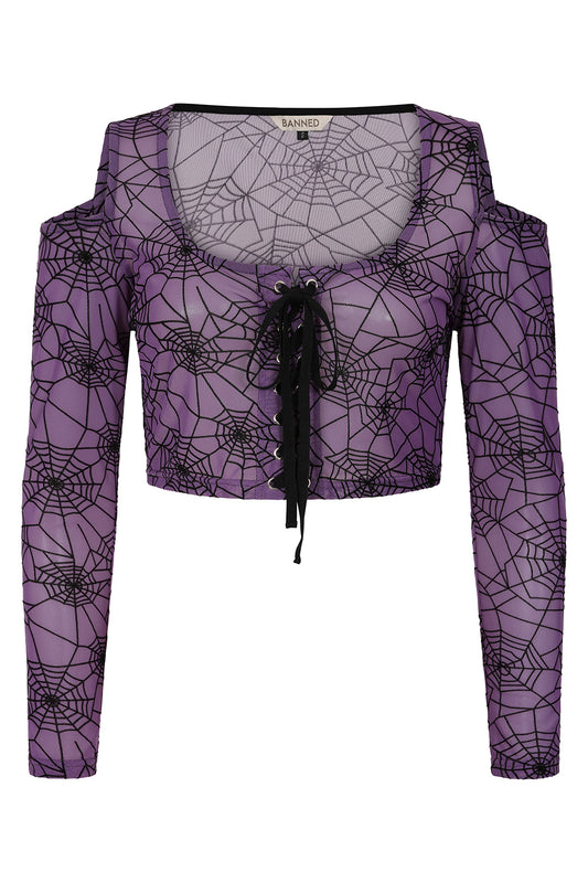 Banned Apparel Seraphina Mesh Top Purple