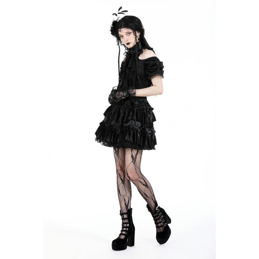 Dark In Love Teuri Lace Jabot - Kate's Clothing