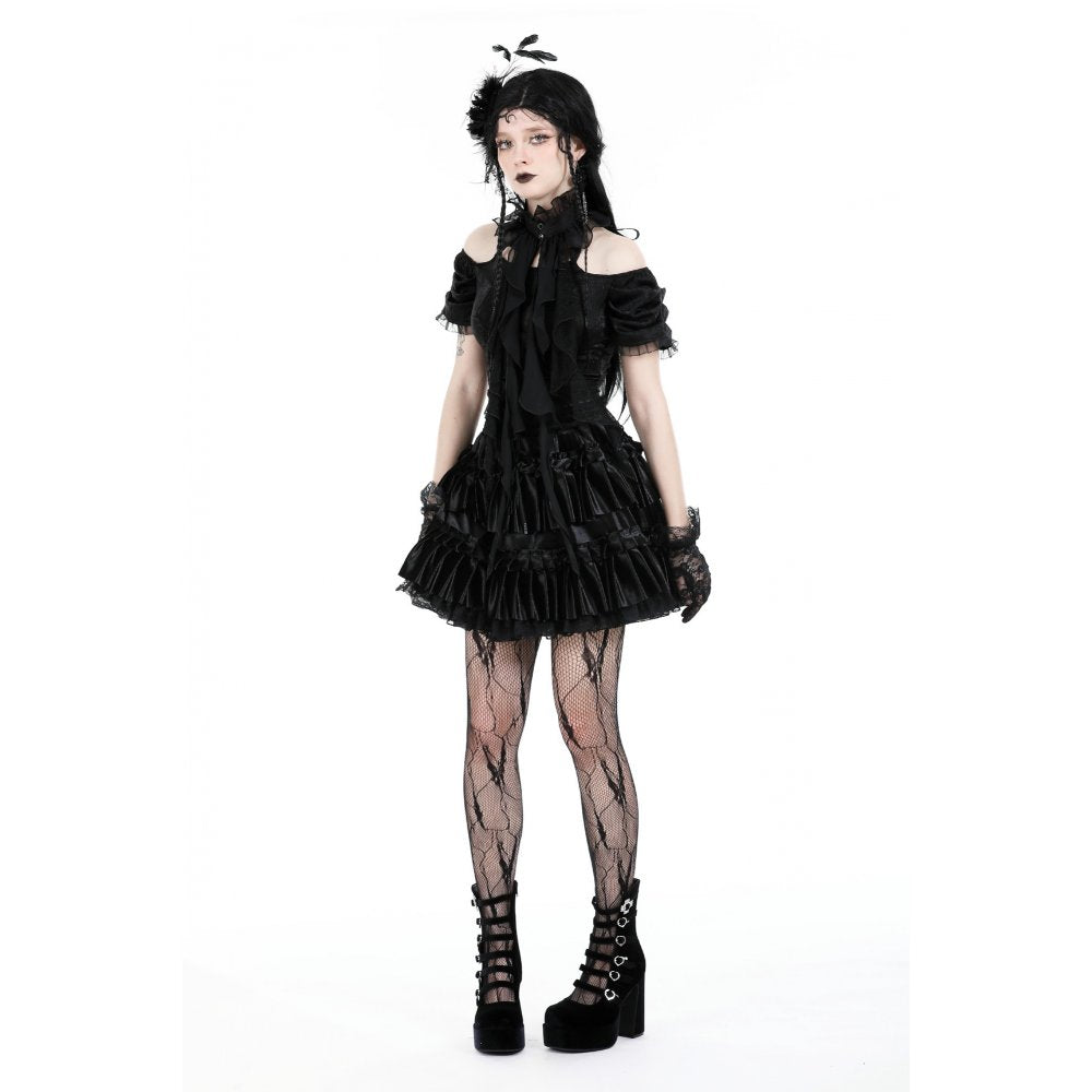 Dark In Love Teuri Lace Jabot - Kate's Clothing