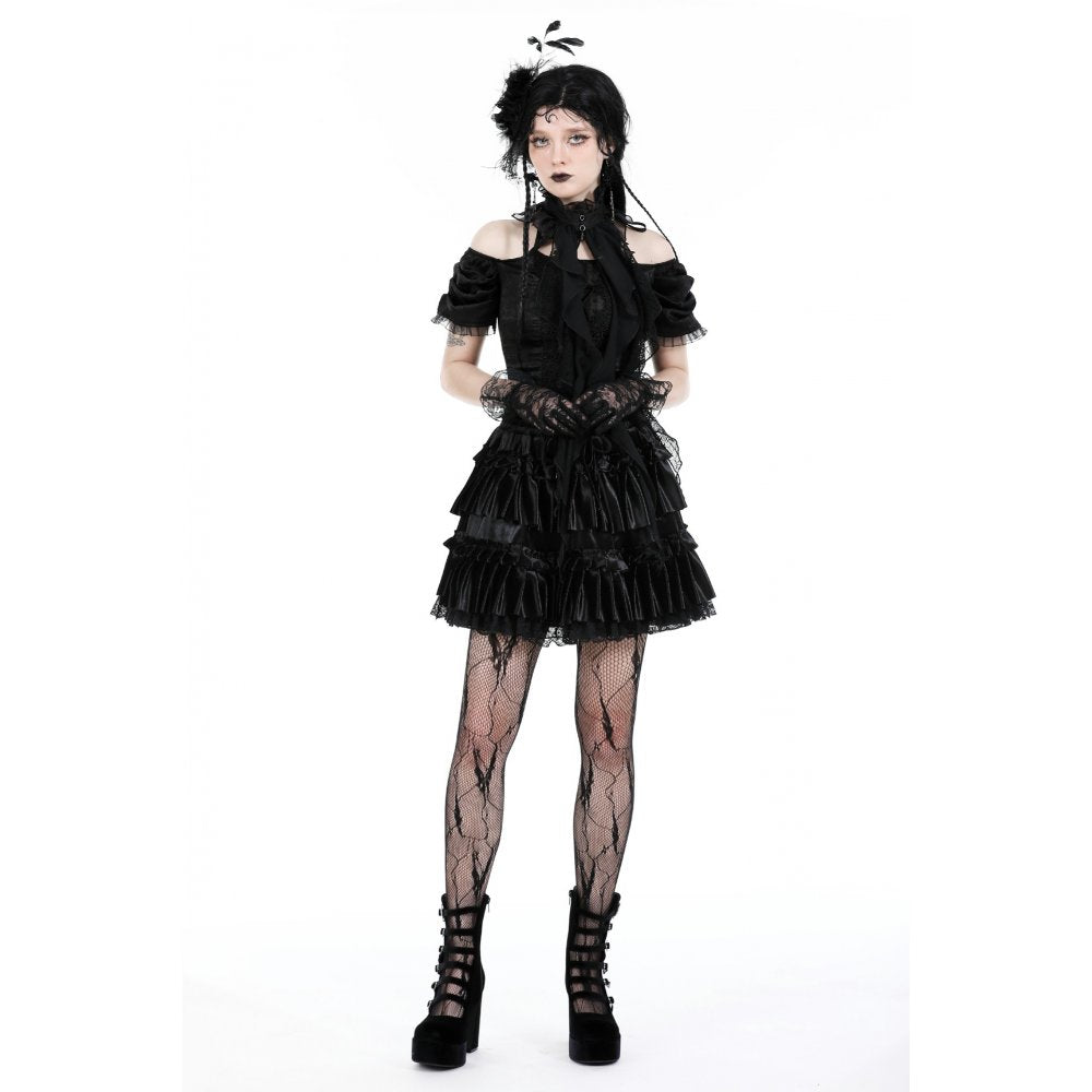 Dark In Love Teuri Lace Jabot - Kate's Clothing