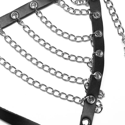 Punk Rave Georgette statement Chain Harness