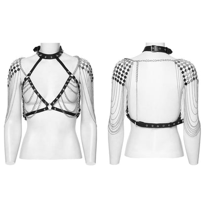 Punk Rave Georgette statement Chain Harness