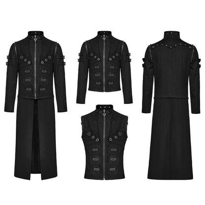 Punk Rave Aziel Mens Multiway Long Coat/Jacket