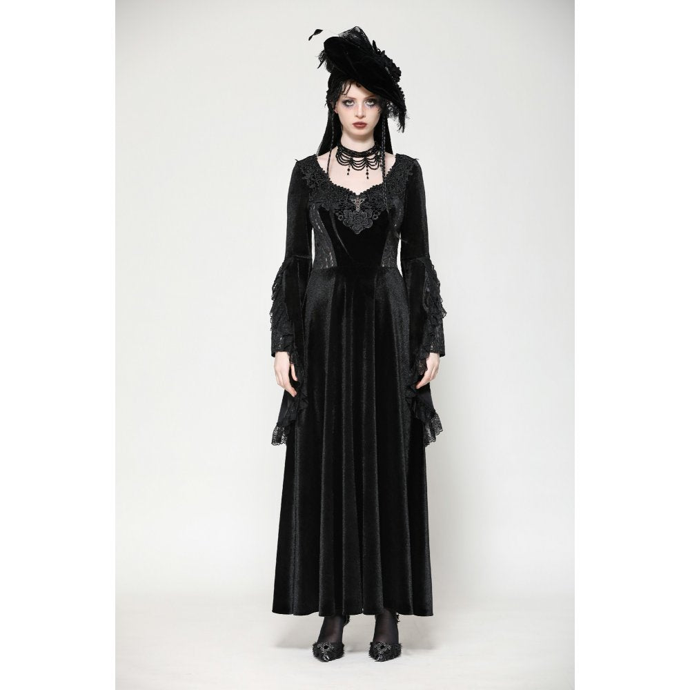 Dark in Love Petricka Gothic Romantic Velvet Maxi Dress