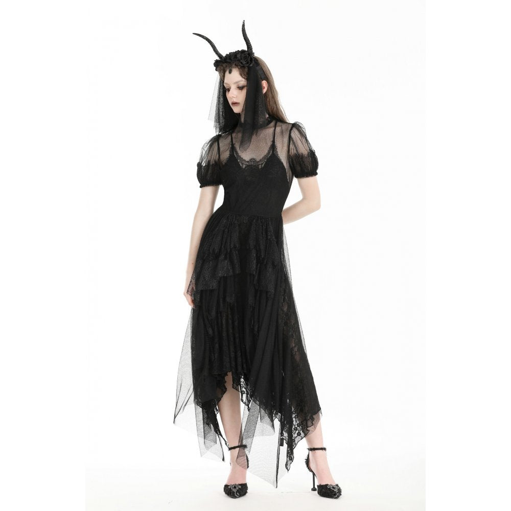 Dark in Love Gothic Womenswear Ember Mesh Layer Dress