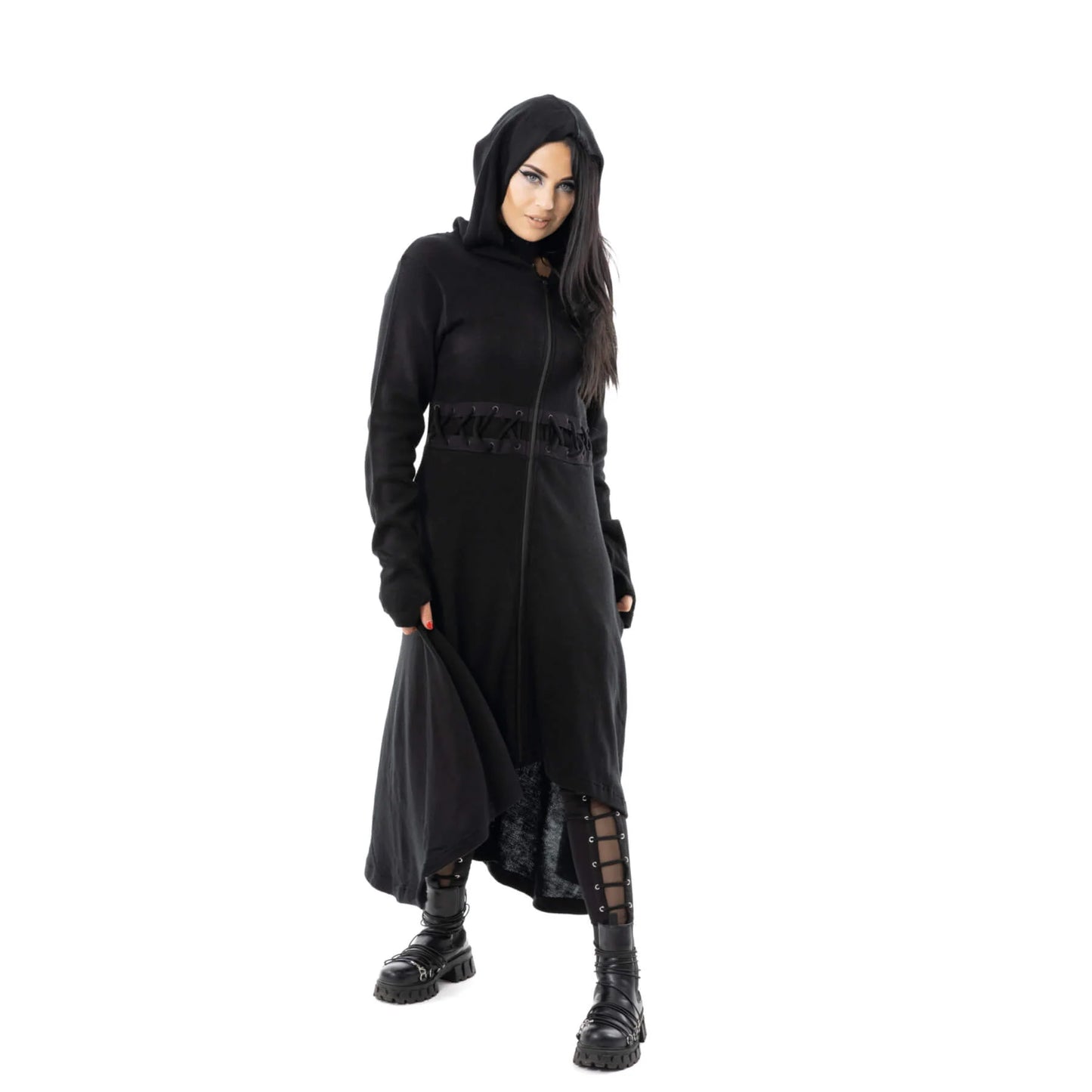 Poizen Industries Demille Hooded Maxi Cardigan