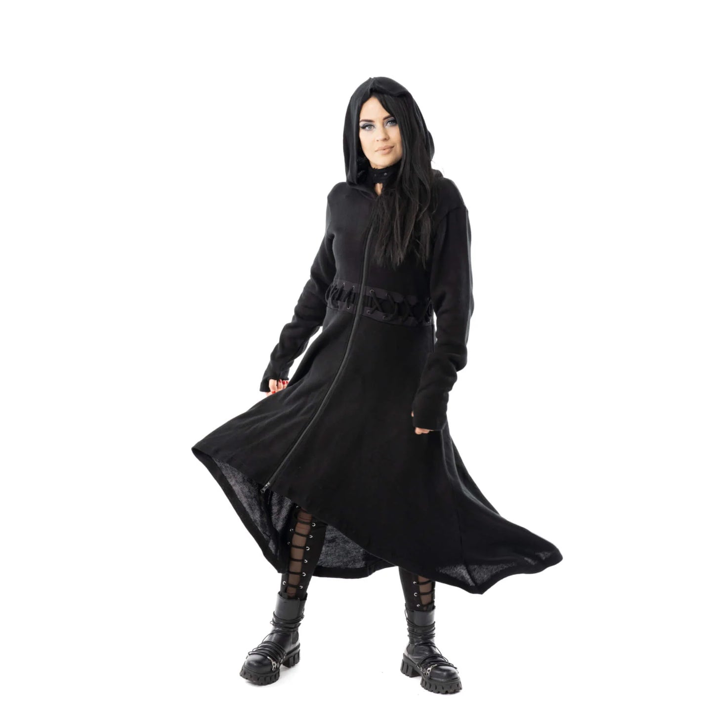 Poizen Industries Demille Hooded Maxi Cardigan